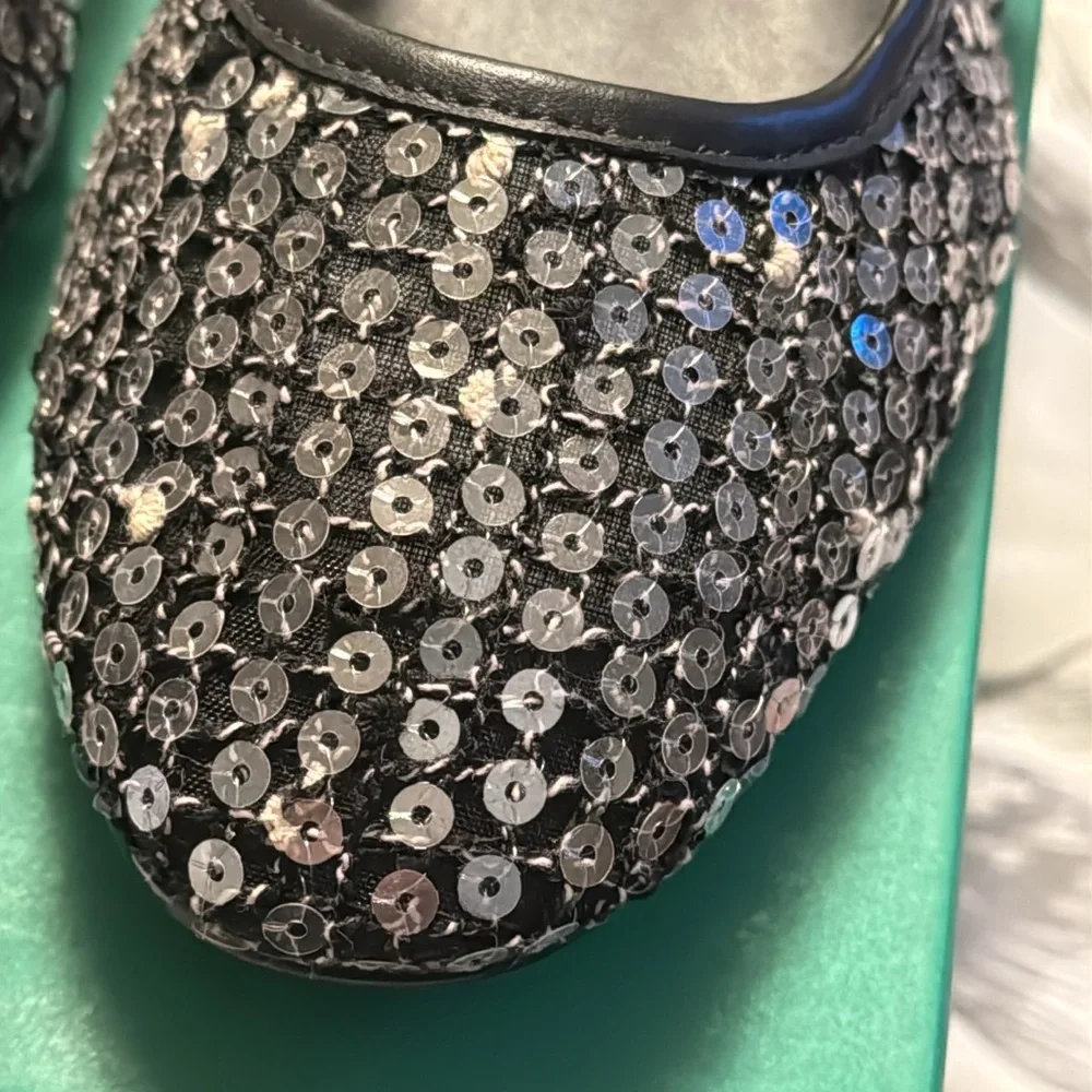 J.Crew Mesh Mary Jane ballet flats with sequins CH323